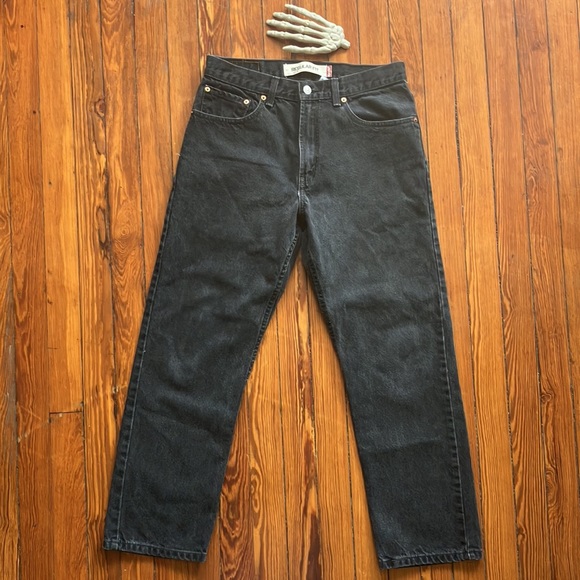 🖤 SOLD 🖤 Y2K Levi's 505 Regular Fit Blank Red Tab Black Jeans ~ Size 32 X 29 - Picture 7 of 11
